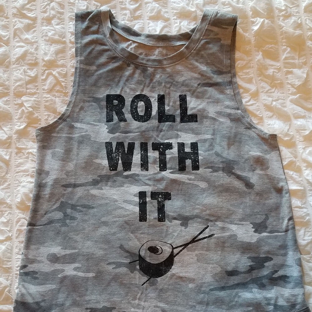 GRAYSON/THREADS grey camouflage tank top